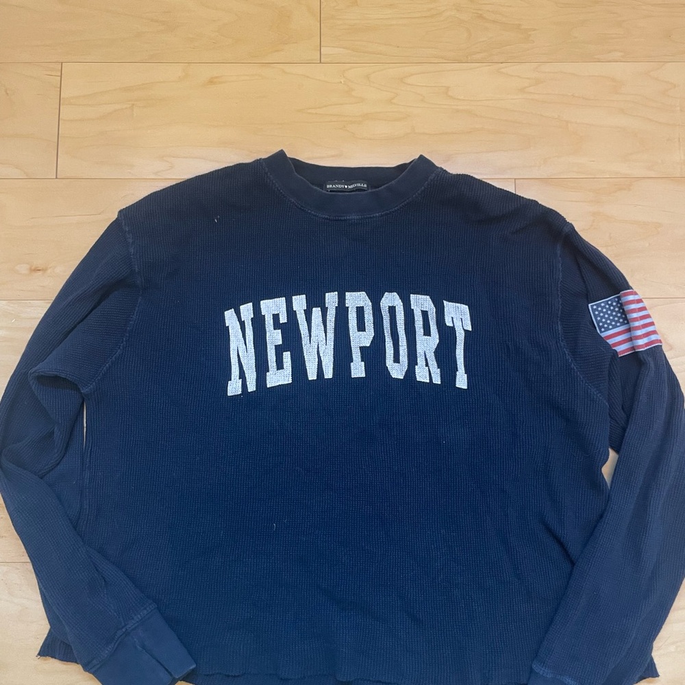 Brandy Melville Navy Blue Newport Long Sleeve Tee